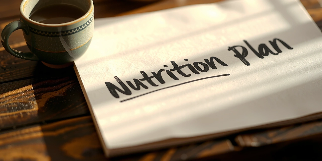 Handgeschriebener Ernährungsplan auf Texturpapier